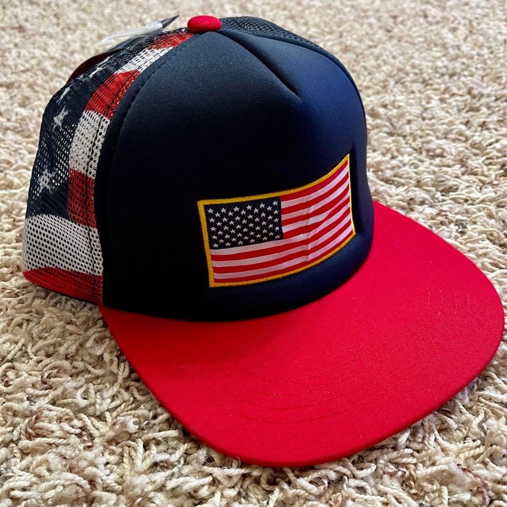 Icon Sports Embroidered United States Country Flag Trucker Hat Cap One Size New